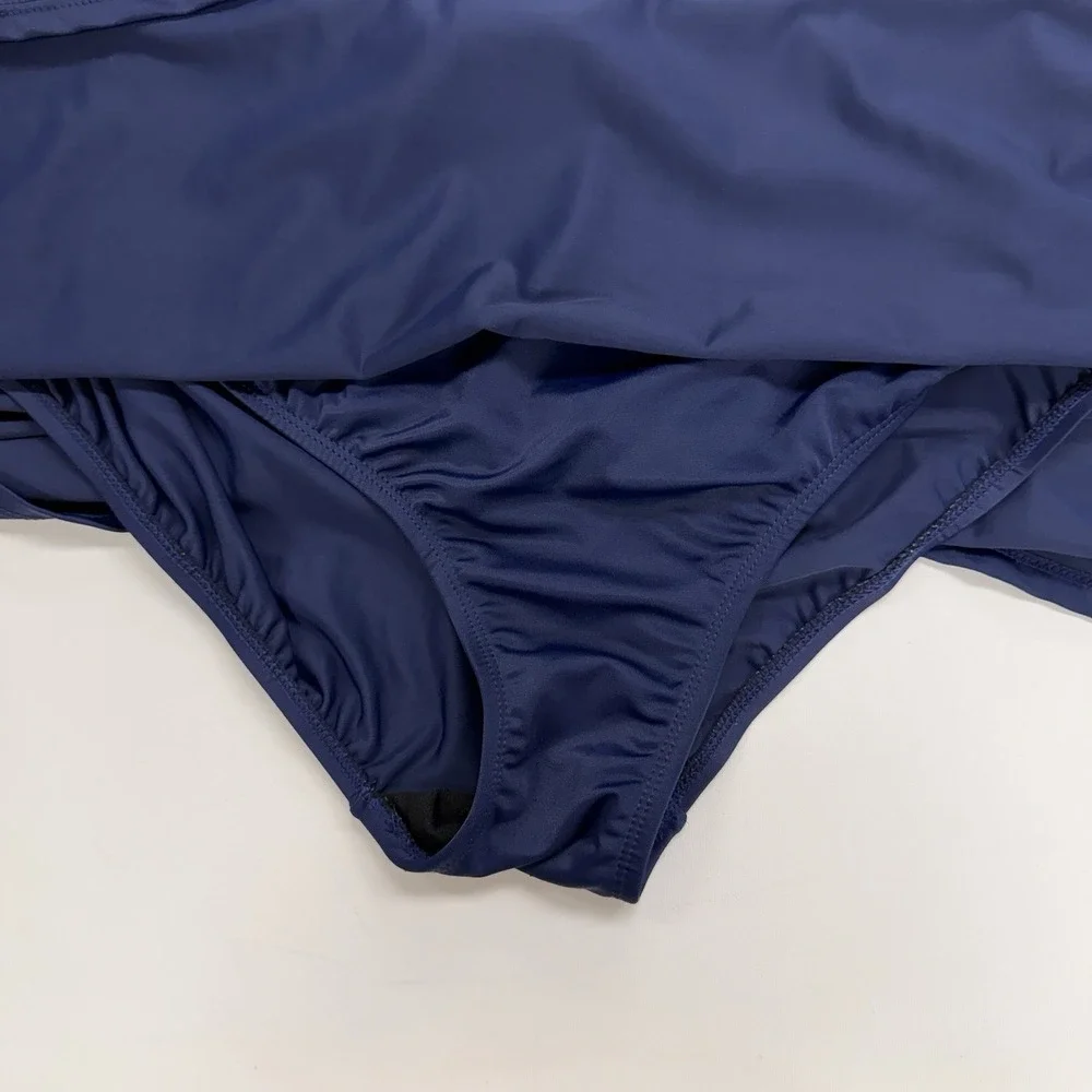 Swimsuits For All Women's 20 Navy Blue Swim Suit Skirt Lined